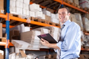 Apprentice working in a warehouse